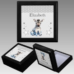 Cute zebra stars add name grey keepsake gift box<br><div class="desc">Keepsake Gift Box for children.
Personalise with a name.
Featuring a cute zebra,  polka dots and stars with the colours grey and white.</div>