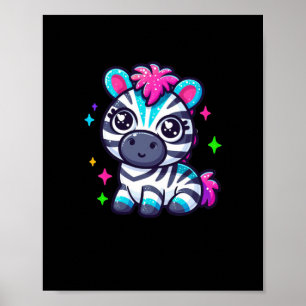 Cute Zebra Sticker  Poster