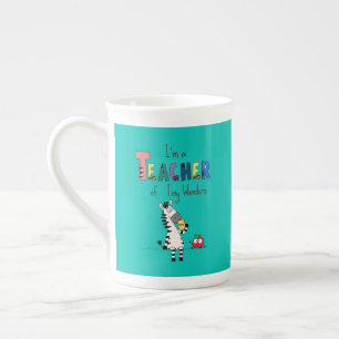 Cute Zebra Teacher Bone China Mug
