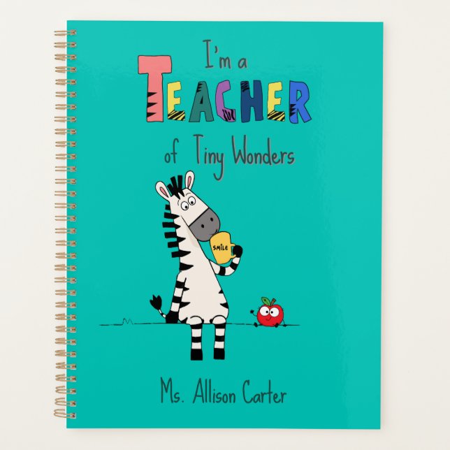 Cute Zebra Teacher  Planner (Front)
