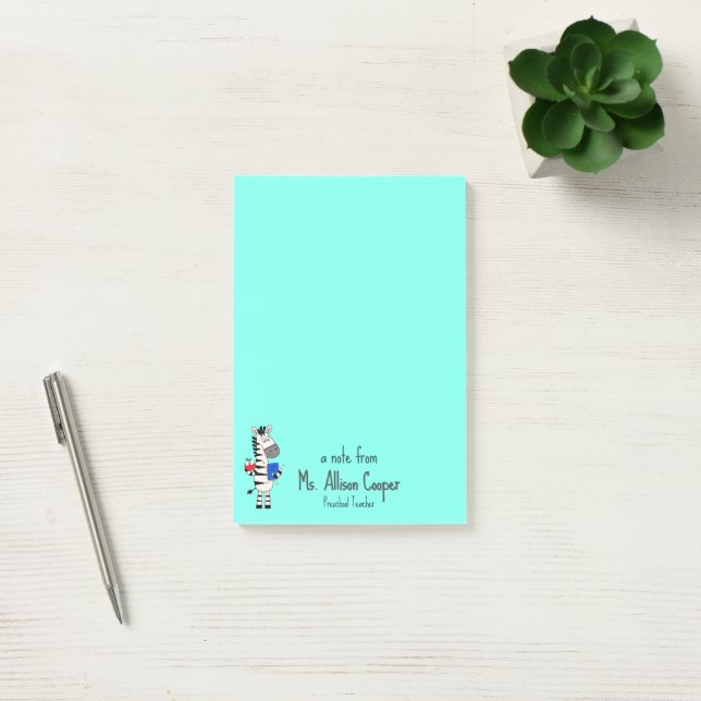 Cute Zebra Teacher  Post-it Notes (Office)