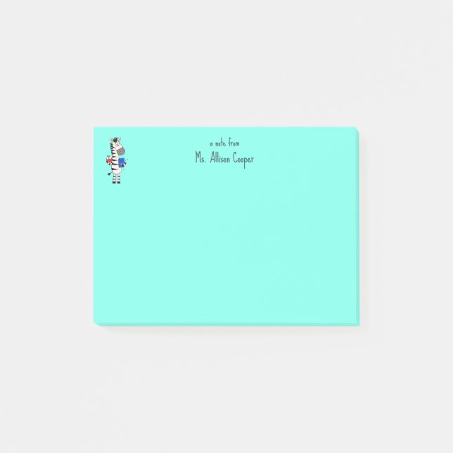 Cute Zebra Teacher  Post-it Notes (Front)