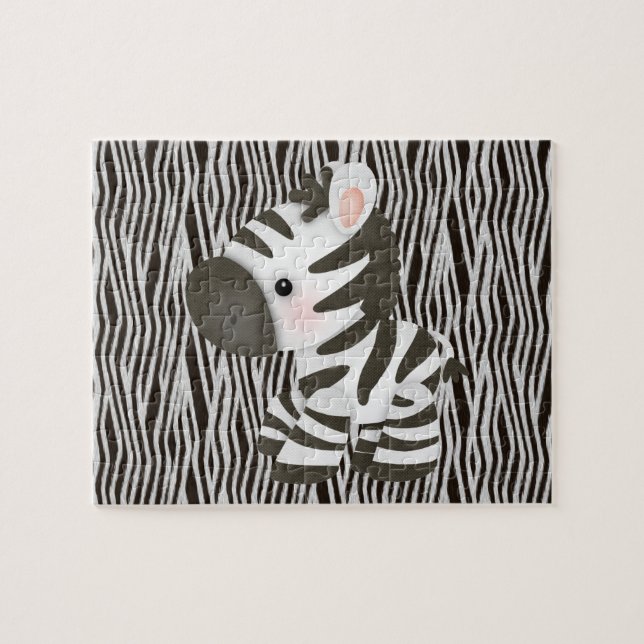 Cute Zebra & Texture Animal Print Puzzle (Horizontal)
