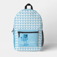 Cute Zebra with Hearts and Custom Name