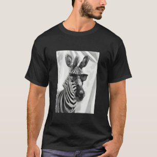 Cute Zebra with Sunglasses Cool Savanna Animal Pho T-Shirt
