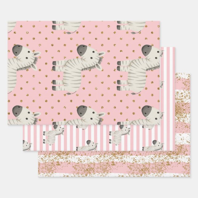 Cute zebra wrap pack wrapping paper sheet (Set)