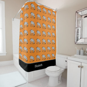 Cute Zebras Pattern Shower Curtain