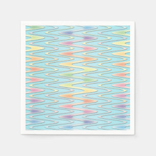 Cute Zigzag Pastel Rainbow Coloured Napkins