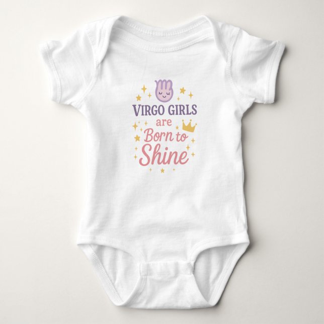 Cute Zodiac Baby Bodysuit Gift for Newborn Girls (Front)