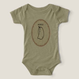 Cute Zodiac Horse Line Art Baby Toddler Shirt