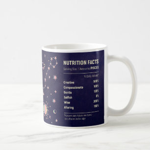 Cute Zodiac Pisces Nutritional Facts Wrap Coffee Mug