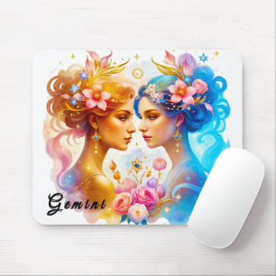 Cute Zodiac Sign/Gemini Mouse Pad
