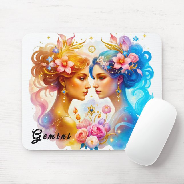 Cute Zodiac Sign/Gemini Mouse Pad (With Mouse)