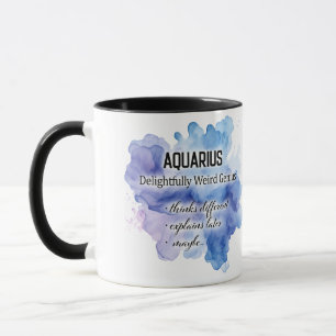 Cute Zodiac Sign Traits/ Aquarius Wrap Mug