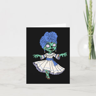 Cute Zombie Cuban Girl Note Card