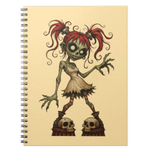 Cute Zombie Girl Spiral Photo Notebook