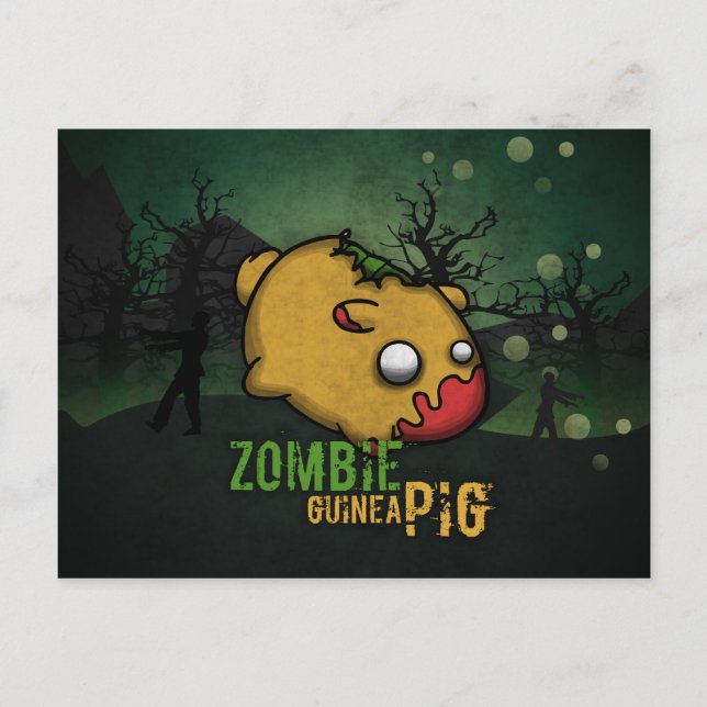 Cute Zombie Guinea Pig Postcard (Front)