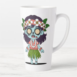 Cute Zombie Hawaiian Girl Latte Mug