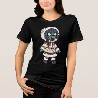 Cute Zombie Inuit Girl Tri-Blend Shirt