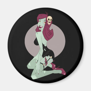 Cute Zombie Pin-Up Girl Magnet