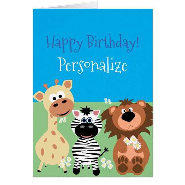 Cute Zoo Animal Personalized Birthday (Front)