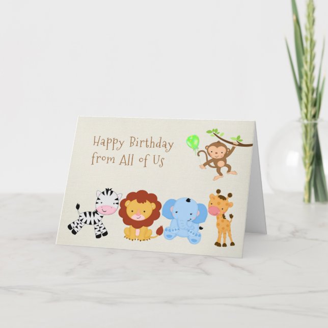 Cute Zoo Animals Card (Front)