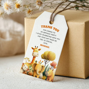 Cute ZOO Safari Animals 1st Birthday Thank You  Gift Tags