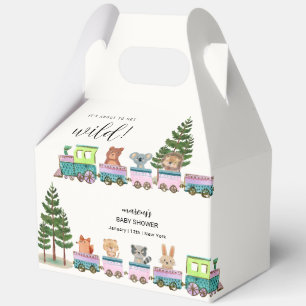 Cute Zoo Wild Safari Choo Choo Train Baby Shower Favour Box