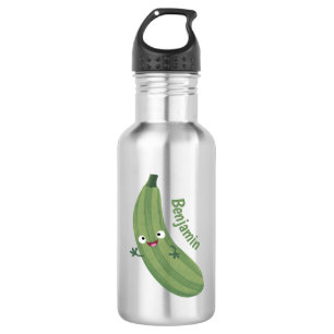 Cute zucchini happy cartoon illustration 532 ml water bottle