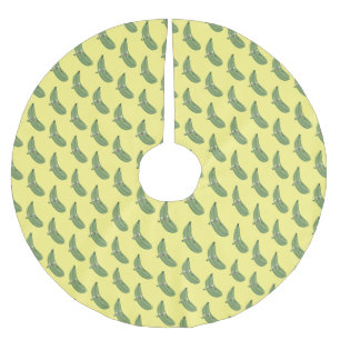 Cute zucchini happy cartoon illustration brushed polyester tree skirt