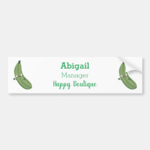 Cute zucchini happy cartoon illustration  bumper sticker