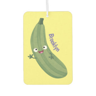 Cute zucchini happy cartoon illustration car air freshener