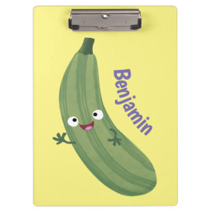 Cute zucchini happy cartoon illustration clipboard