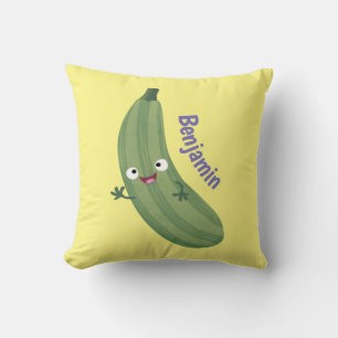 Cute zucchini happy cartoon illustration cushion