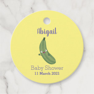 Cute zucchini happy cartoon illustration favour tags