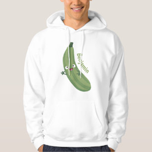 Cute zucchini happy cartoon illustration hoodie