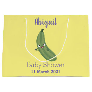 Cute zucchini happy cartoon illustration large gift bag
