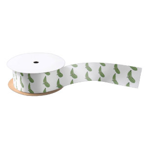 Cute zucchini happy cartoon illustration satin ribbon