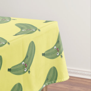 Cute zucchini happy cartoon illustration tablecloth