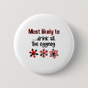 Cutecomfy Most Likely To Drink All The Eggnog Chri 6 Cm Round Badge