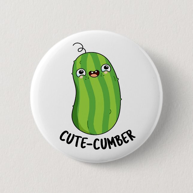Cutecumber Funny Cucumber Pun 6 Cm Round Badge (Front)