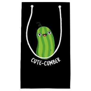 Cutecumber Funny Cucumber Pun Dark BG Small Gift Bag