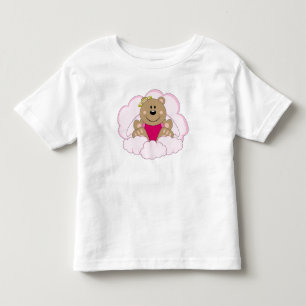 Cutelyn Baby Girl Angel Bear On Clouds Toddler T-Shirt