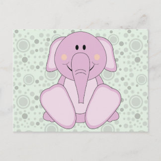 Cutelyn Baby Pink Elephant Postcard
