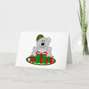 Cutelyn Christmas Present Koala Bear Holiday Card