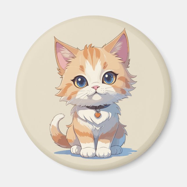 Cuteness Overload Kawaii Kitty Magnet (Front)
