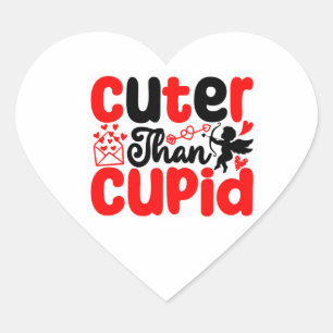 Cuter Than Cupid Valentine – Cute Love Typography Heart Sticker