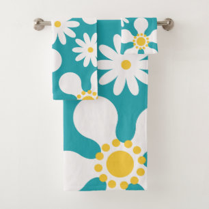 Cutes 60s mod retro flower towel set