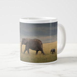 Cutest Baby Animals   African Elephant Family Large Coffee Mug