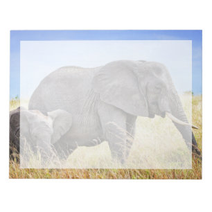 Cutest Baby Animals   African Elephant & Mother Notepad